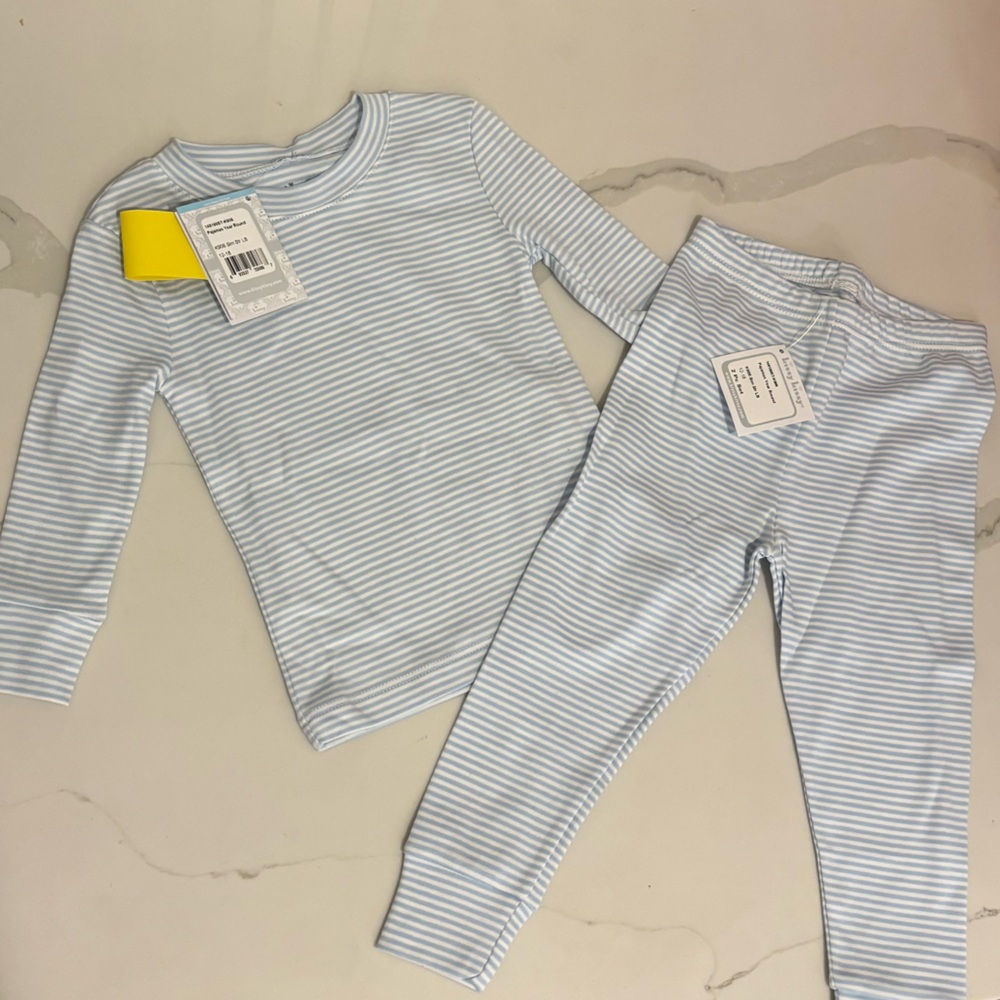 Kissy Kissy “Year-Round Stripe” Pajama Set • Blue/Light Blue • 100% Pima Cotton